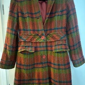 Halogen Multicolor Plaid Jacket with Button Accents